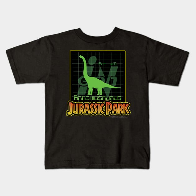 Ingen Files #01 (Brachiosaurus) - Jurassic Park Kids T-Shirt by Kai Ventura